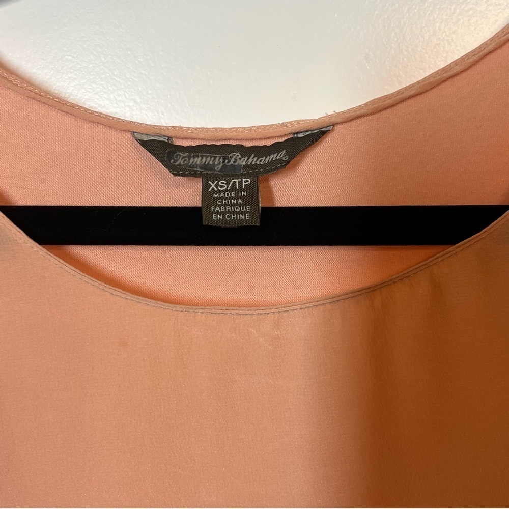 Tommy Bahama Women’s Shirt Silk Peach Size XS Short Sleeve Beach Boho Preppy‌ - Picture 5 of 7